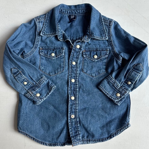 Baby GAP Denim Western Pearl Snap Shirt - Picture 1 of 5